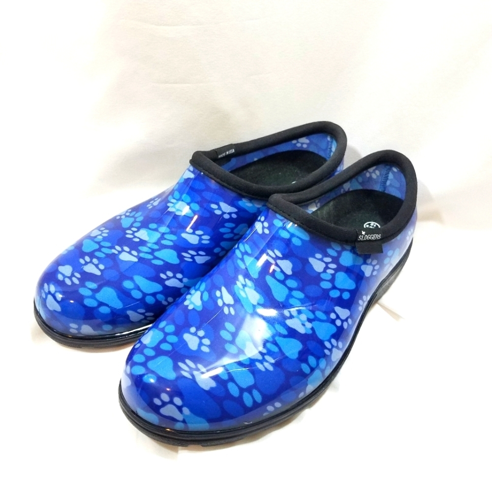 Sloggers Blue Paw Women's Clogs 10 NWOT